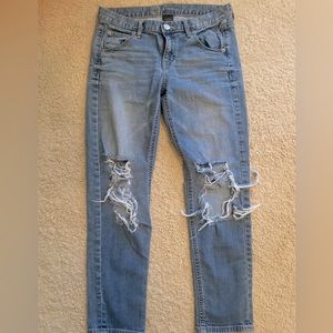 Womens premium denim size 2, ripped and baggier fit